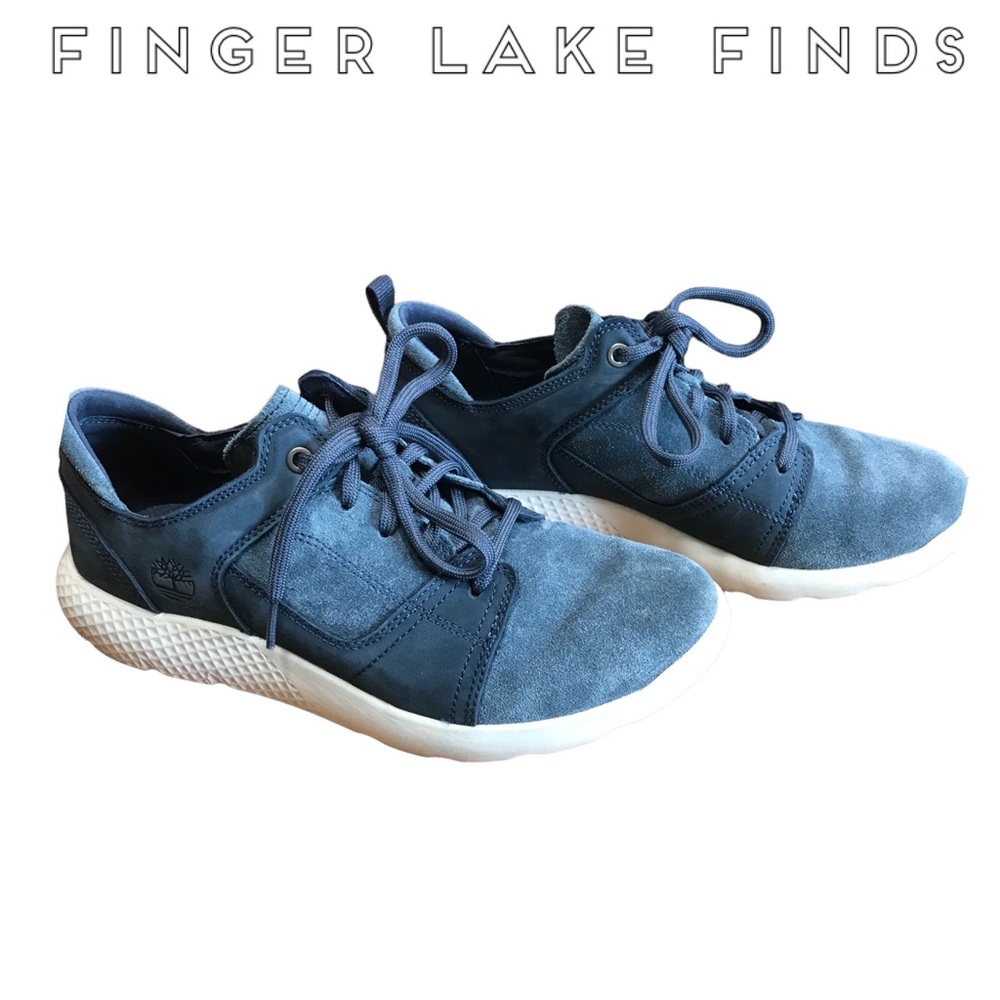 Men’s Timberland Navy Blue Nubuck Leather Sneakers, 7.5